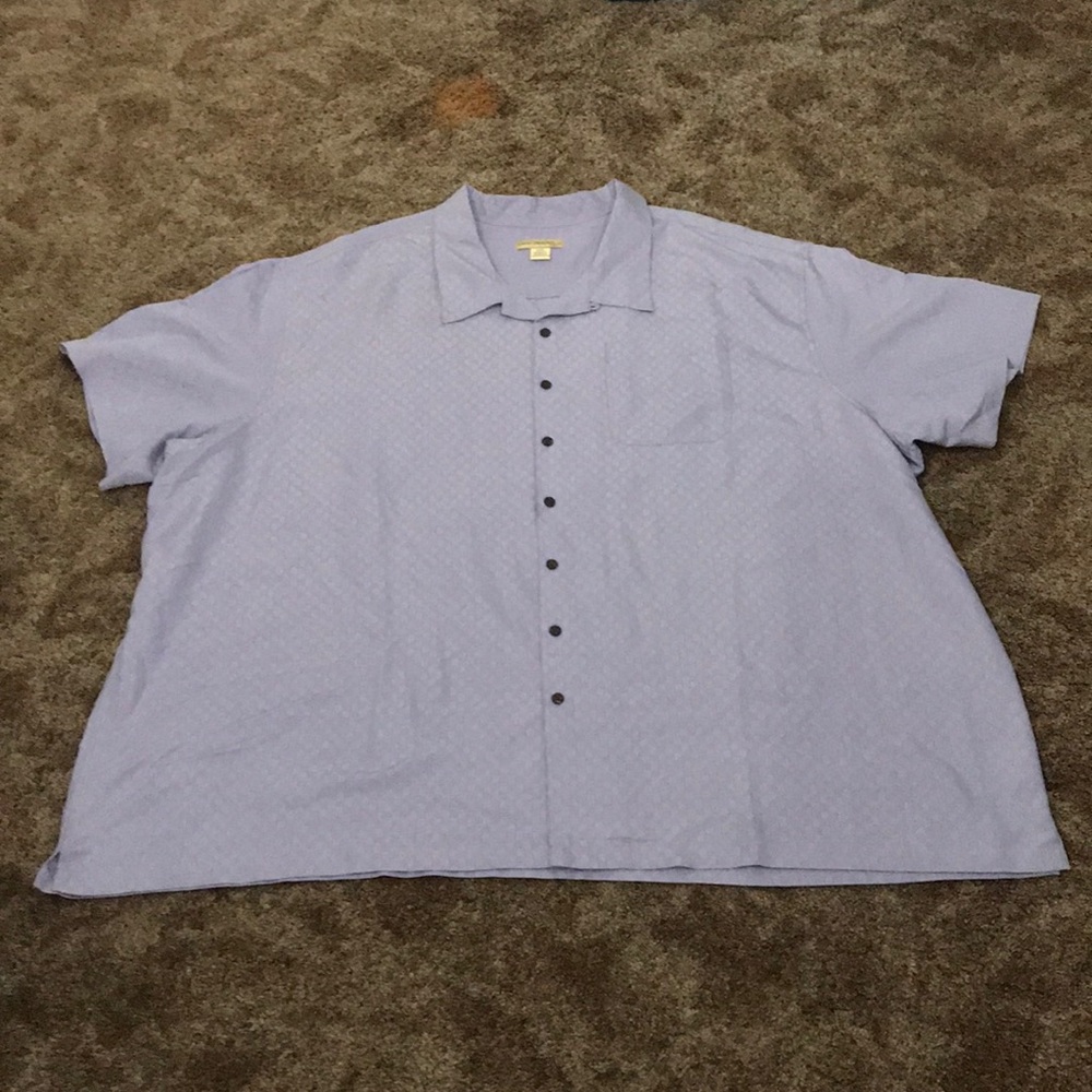 Purple Short Sleeve Button-Down